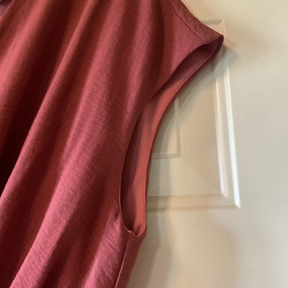 Like New Large She & Sky Terracotta Jumpsuit with Tie Front and Slit Back (ABBA) - Picture 5 of 16